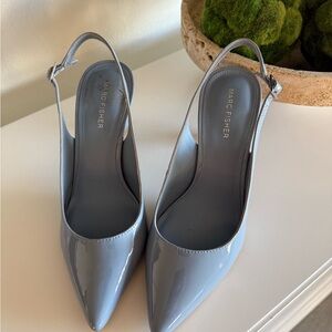 Marc Fisher Women's Light Blue Patent Slingback Heels